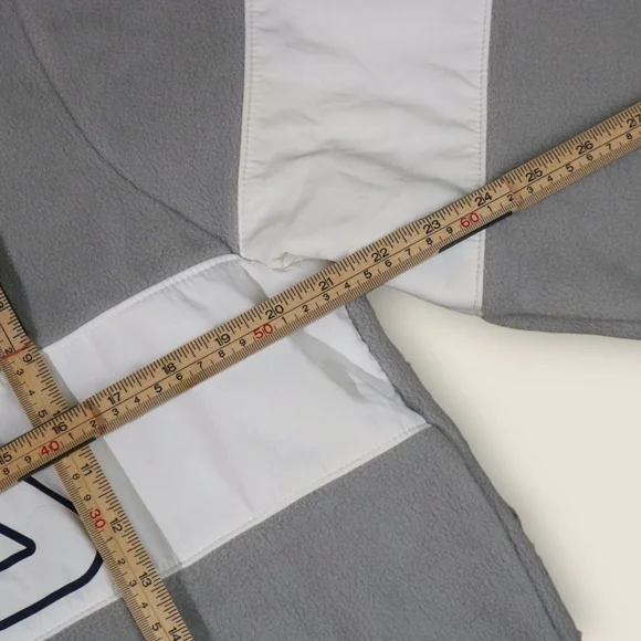 FILA Vintage Retro Men’s 1/2 Zip Fleece Jacket Y2K Medium Grey White - Picture 4 of 8